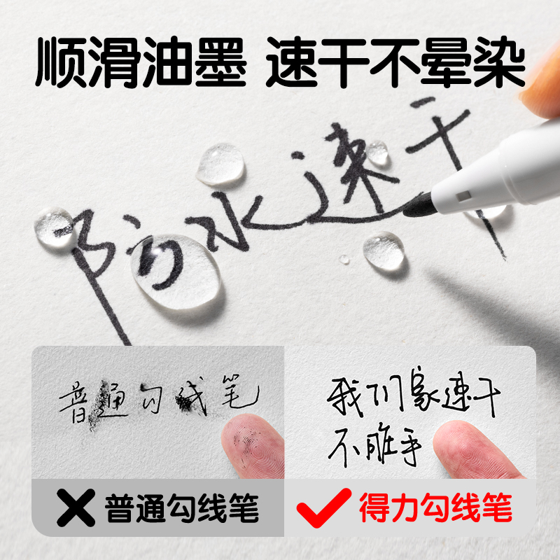 6008集团官方网站SN801三顾喵庐双头勾线笔(黑)(支)