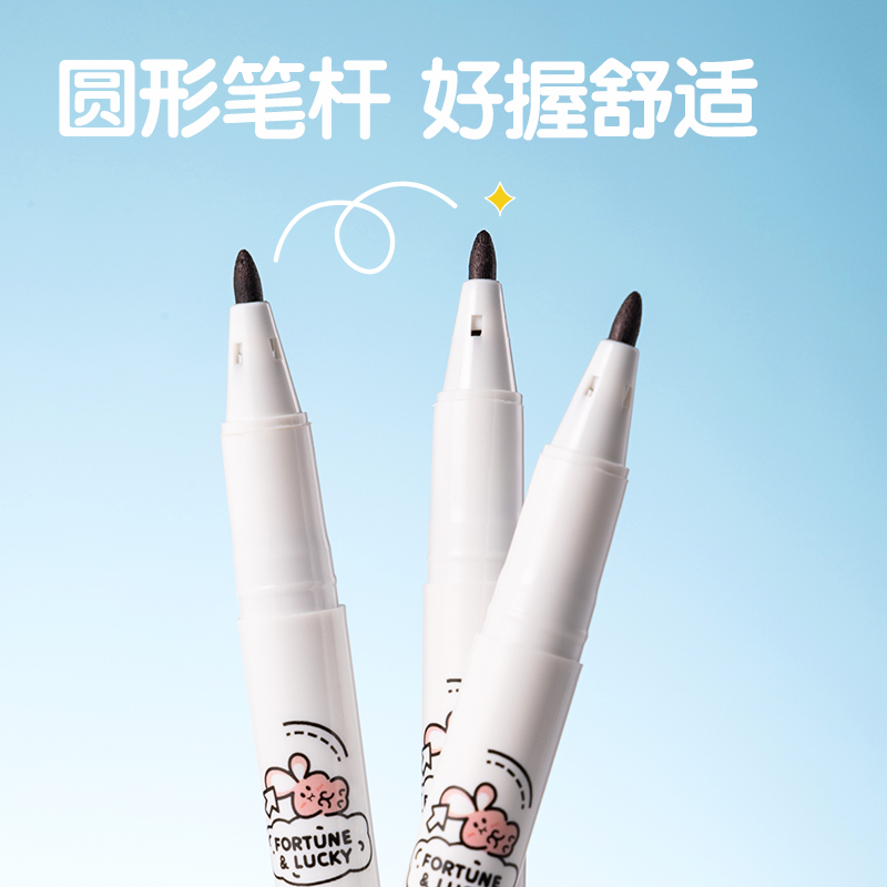 6008集团官方网站SN801三顾喵庐双头勾线笔(黑)(支)