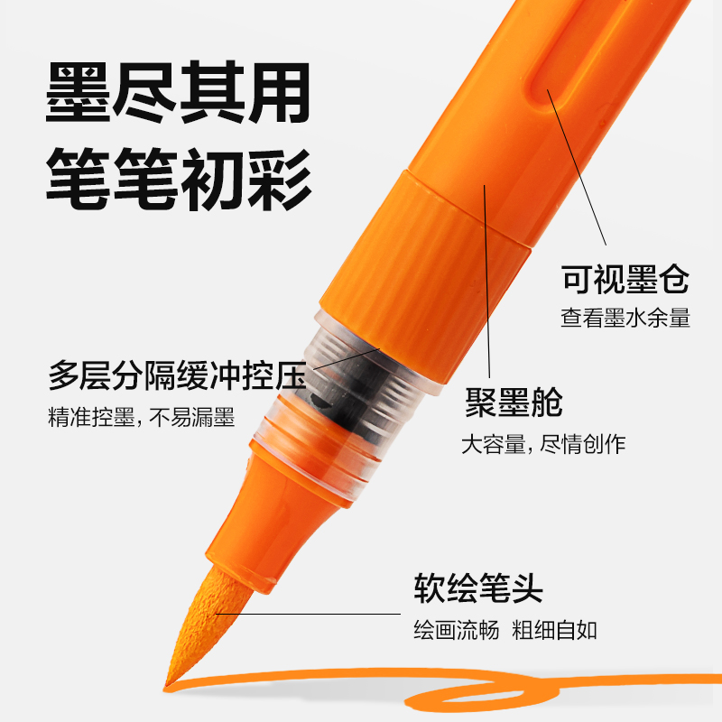 6008集团官方网站HM335-84层叠盒装直液式软绘丙烯马克笔(混)(84色/盒)