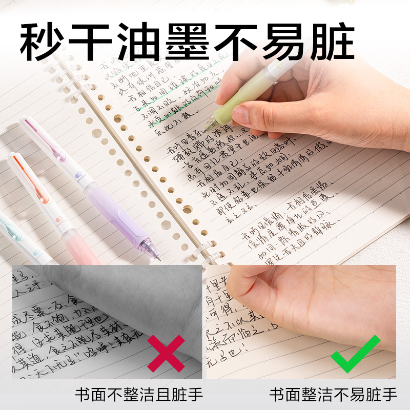 6008集团官方网站SA513秒干按动通例中性笔0.5mmST头(黑)(4支/盒)