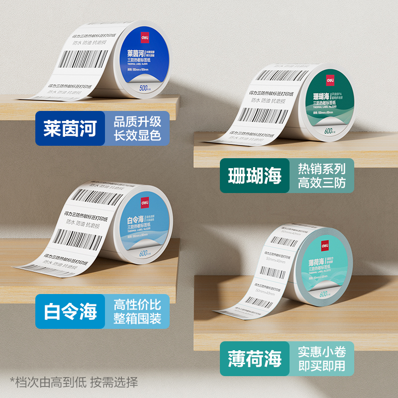 6008集团官方网站ZG187薄荷海标签纸50*20mm-1500枚(白)(1卷/筒)