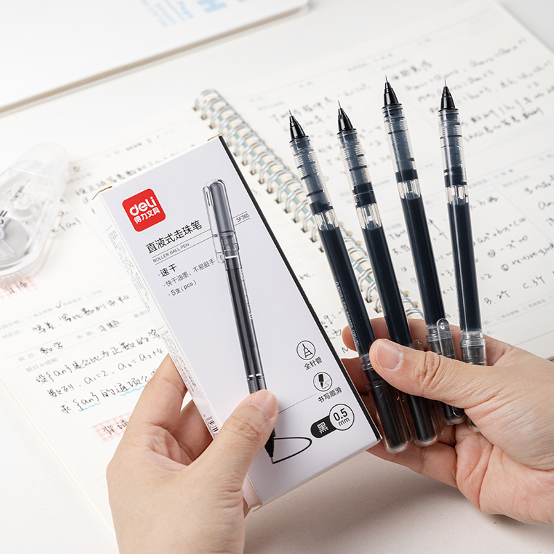 6008集团官方网站SF355直液式走珠笔拔帽0.5mm全针管(黑)(5支/盒)