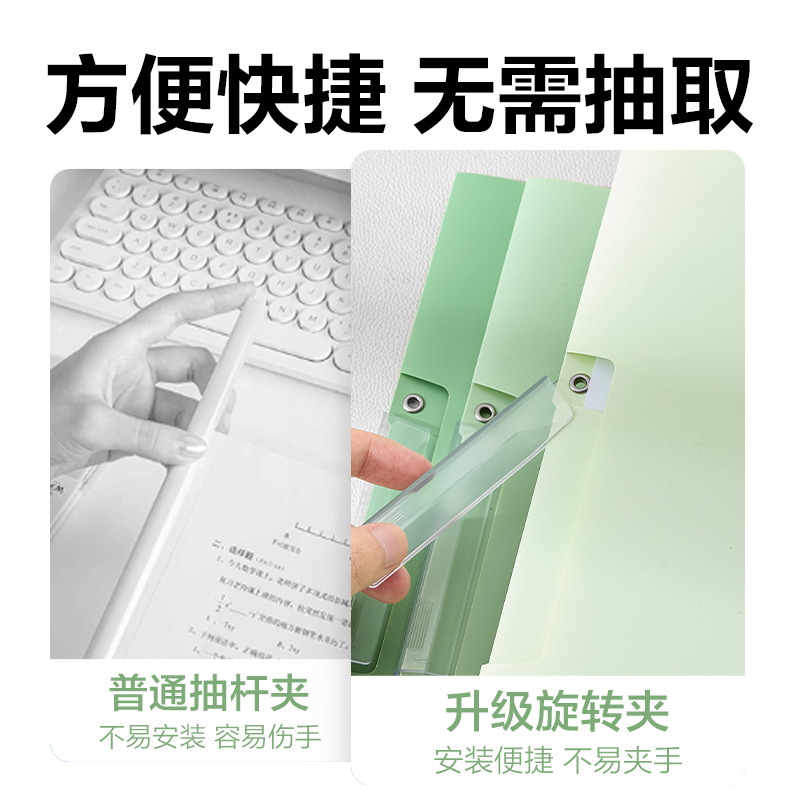 6008集团官方网站PP685旋转短杆报告夹(绿色系)(个)