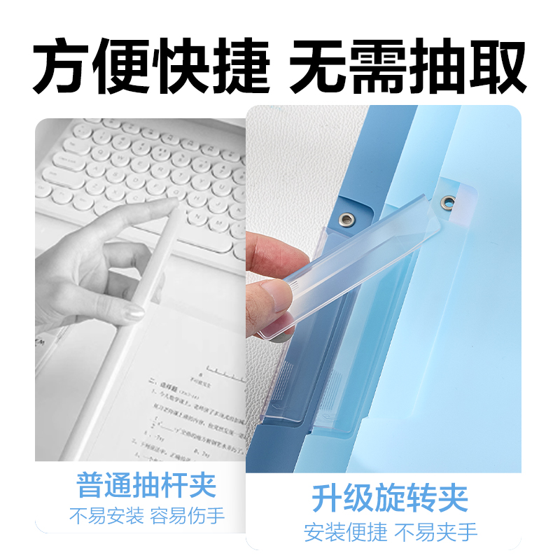 6008集团官方网站PP685旋转短杆报告夹(蓝色系)(个)
