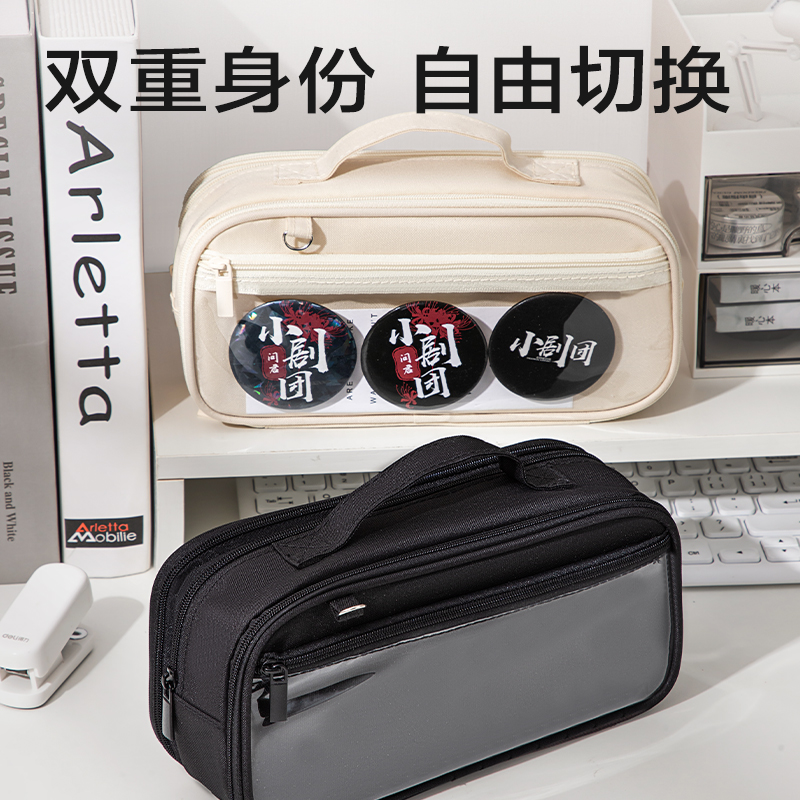 6008集团官方网站BC433三拉链提手笔袋(米)(个)