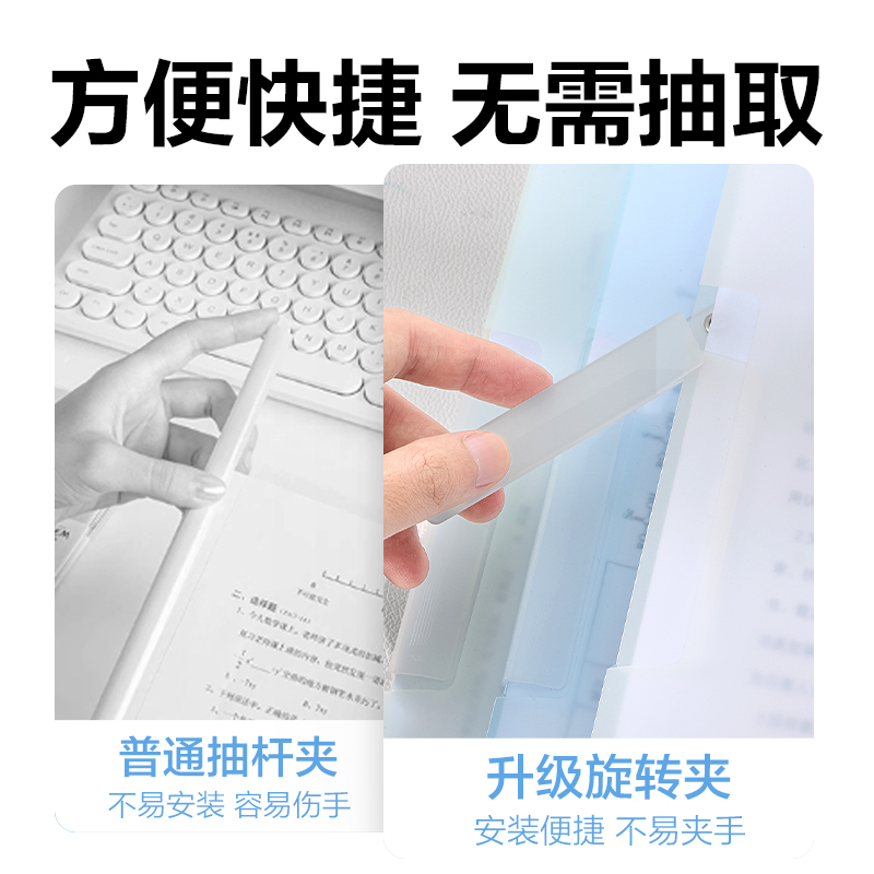 6008集团官方网站PP687旋转短杆报告夹(混)(个)