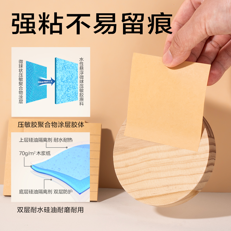 6008集团官方网站BT435记事贴76*76mm50张(牛皮色-空缺)(本)
