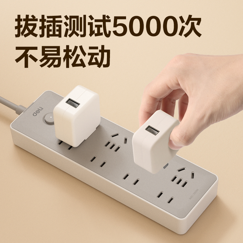 6008集团官方网站LU2044(2.8)插座_4+4_2.8米_PE袋(灰)(个)