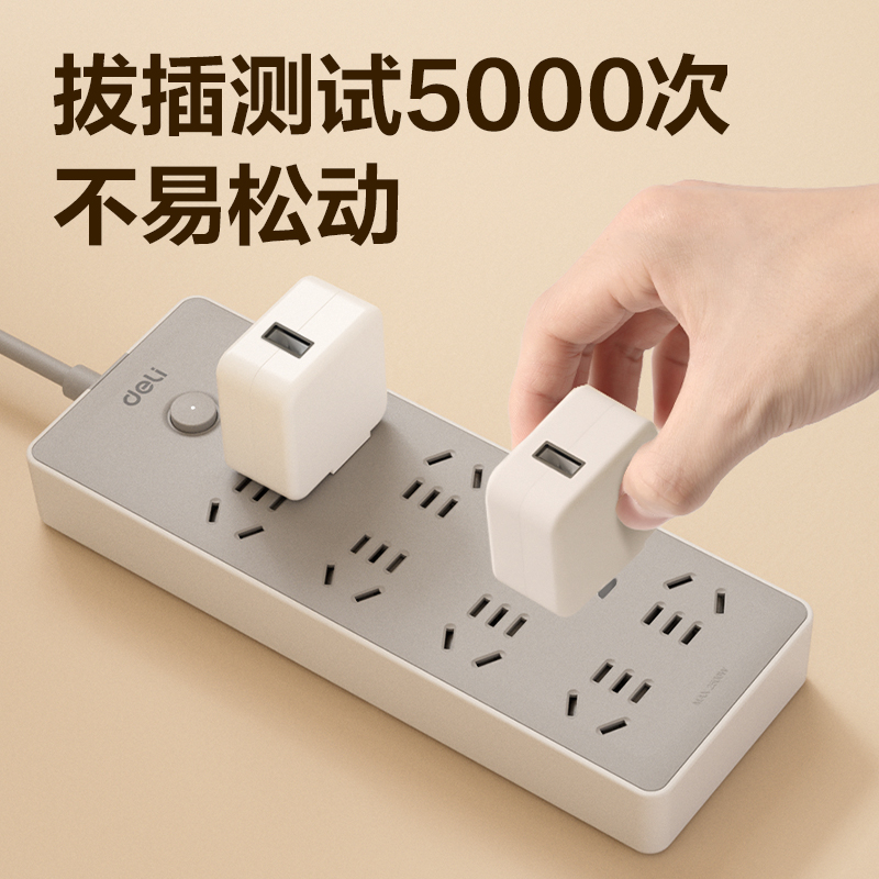 6008集团官方网站LU2080(1.6)插座_8组_1.6米_PE袋(灰)(个)