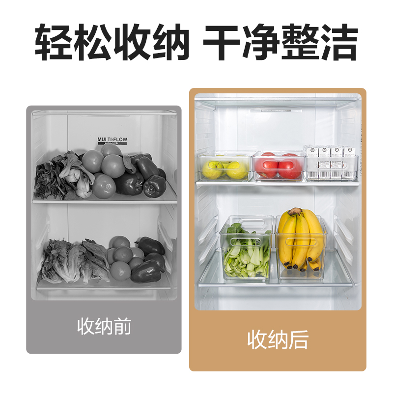 6008集团官方网站XDM131带盖冰箱储物盒（大号）(透明)(盒)