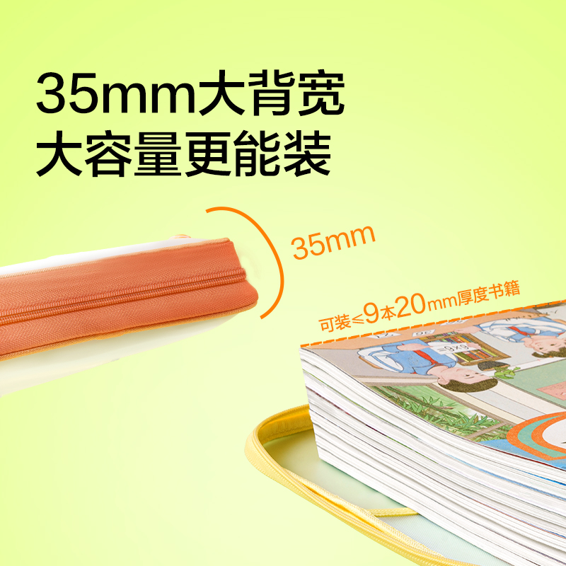 纽赛NS415可平摊PVC学科拉链袋(黄)(个)