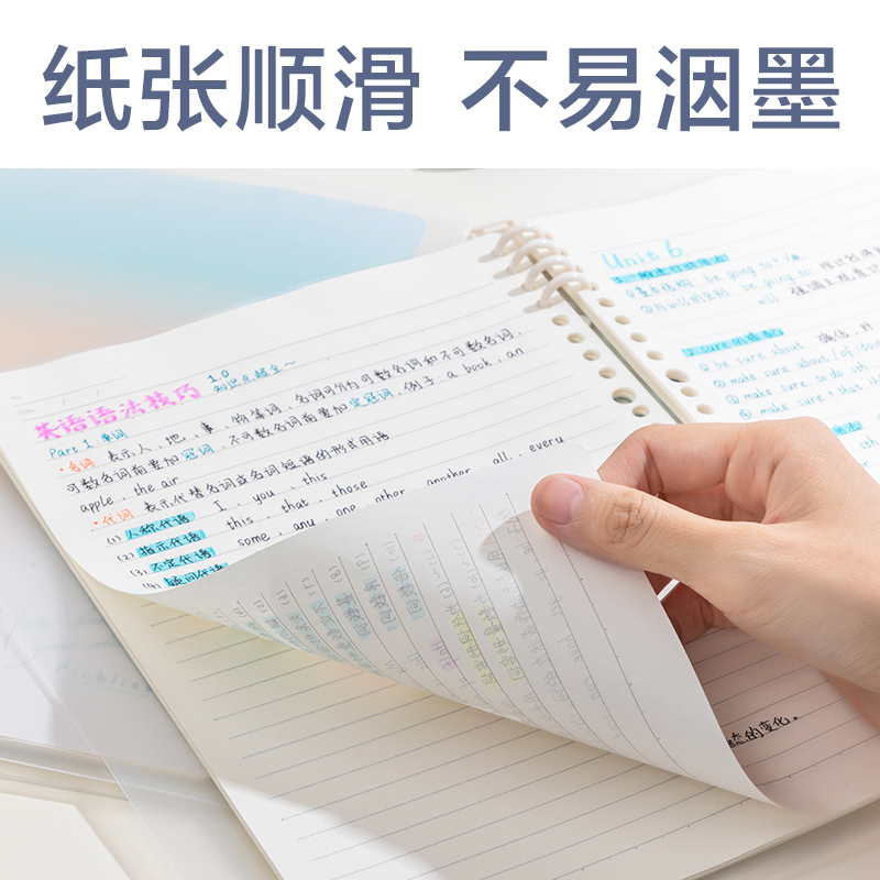 6008集团官方网站BDHB5-04觅光自由翻活页本-B5 40张(粉)(本)