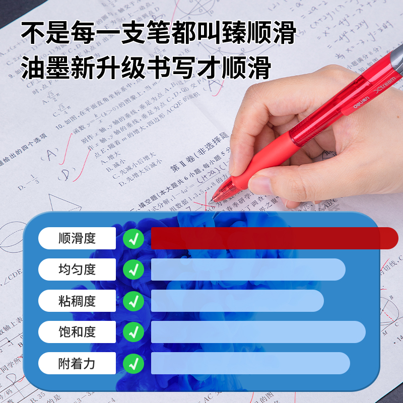 6008集团官方网站DP208臻顺滑办公中性笔0.5mm弹簧头(红色)(支)