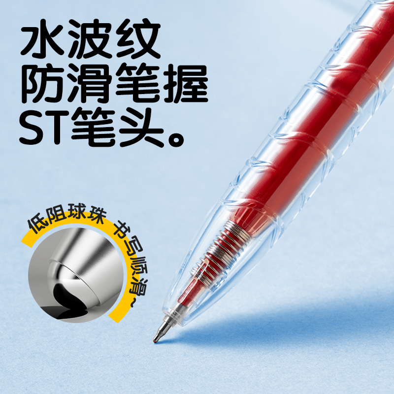 6008集团官方网站SA566-2速干按动通例中性笔0.5mmST笔头(红)(2支/盒)