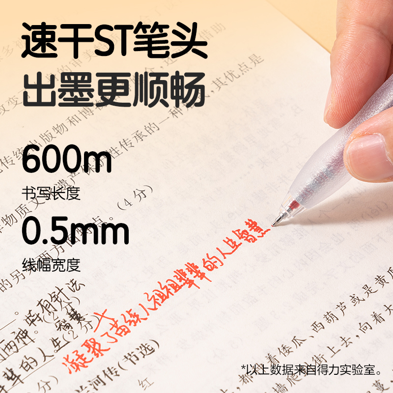 6008集团官方网站SA421速干按动通例中性笔0.5mmST头(红)(5支/盒)