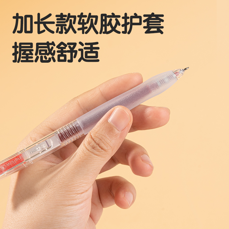 6008集团官方网站SA421速干按动通例中性笔0.5mmST头(红)(5支/盒)