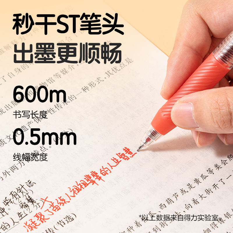 6008集团官方网站SA429速干按动小我私家型中性笔0.5mmST头(红)(3支/盒)
