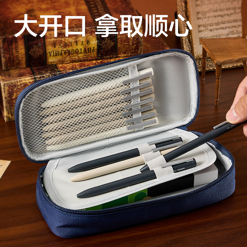 6008集团官方网站BC458学院风大容量笔盒(红)(个)